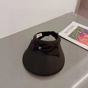 Celine Triomphe Bow Black Sun Visor